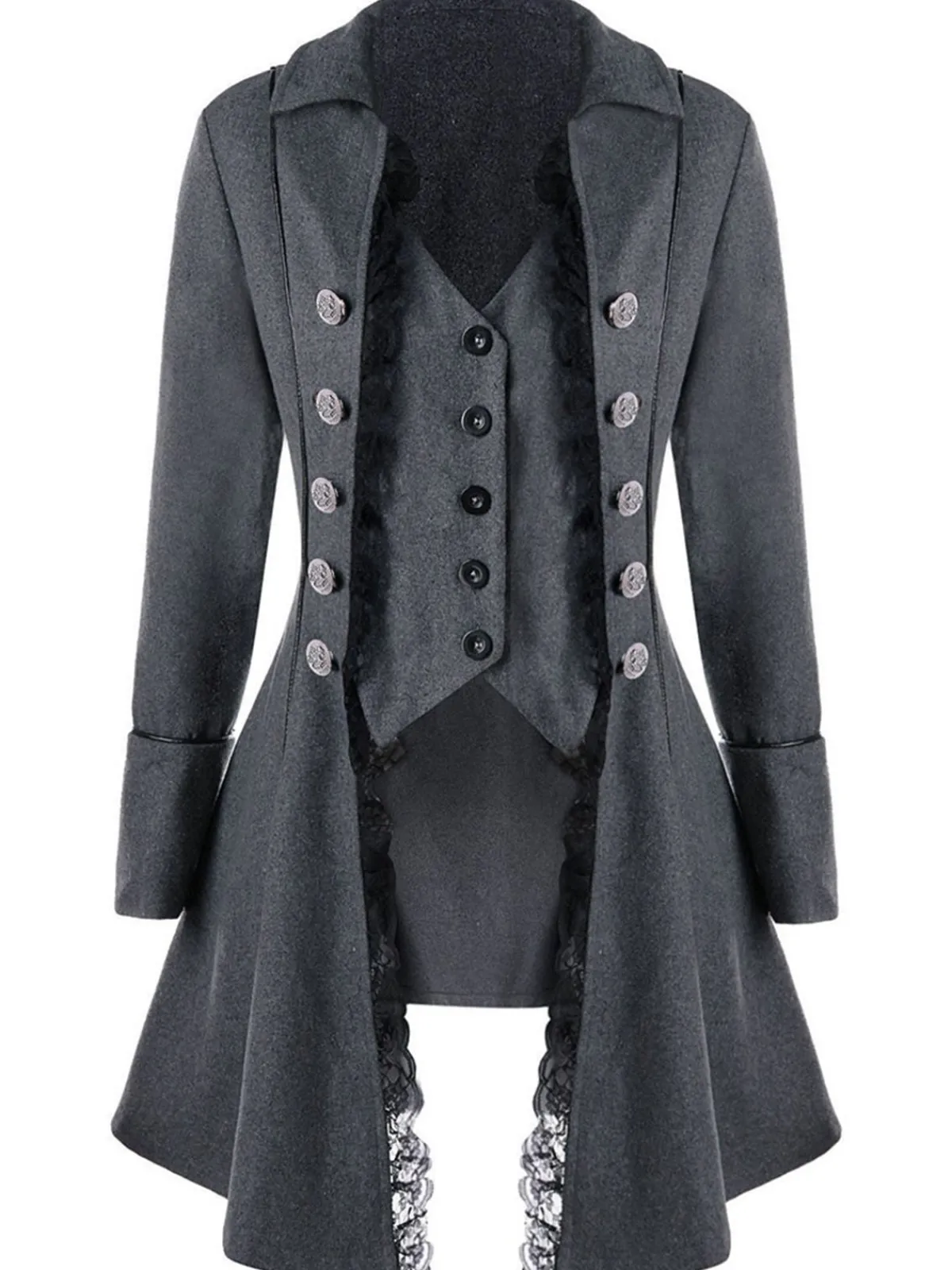 Hot Retro Stage 1950s Solid Button Lace Coat