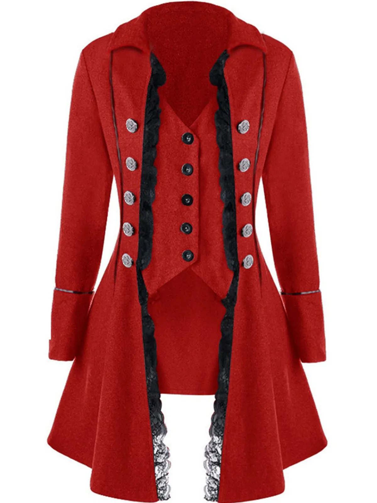 Hot Retro Stage 1950s Solid Button Lace Coat