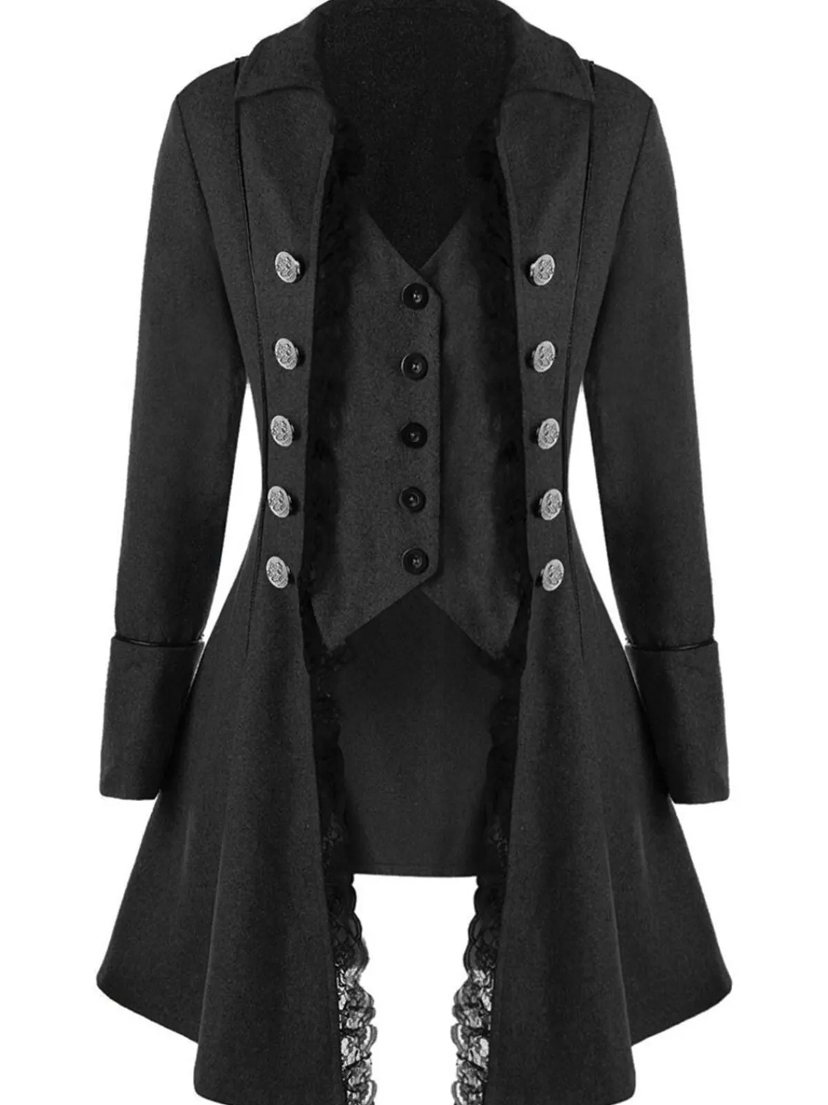 Hot Retro Stage 1950s Solid Button Lace Coat