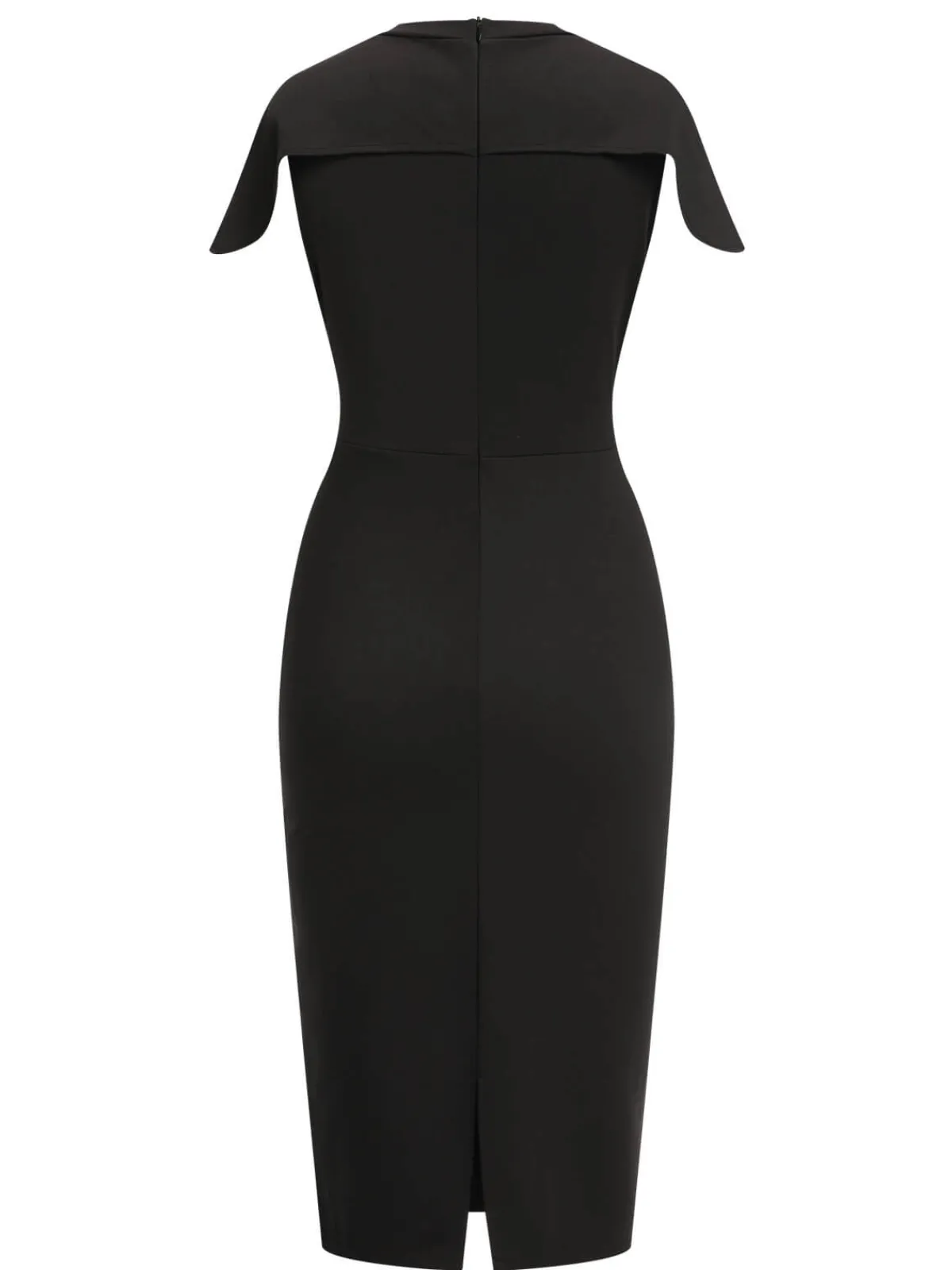 Discount Retro Stage 1960s Solid Cap Sleeved Pencil Dress
