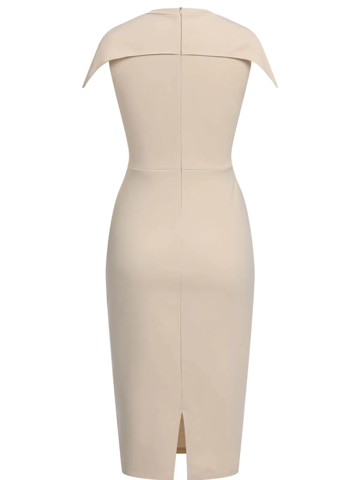 Discount Retro Stage 1960s Solid Cap Sleeved Pencil Dress