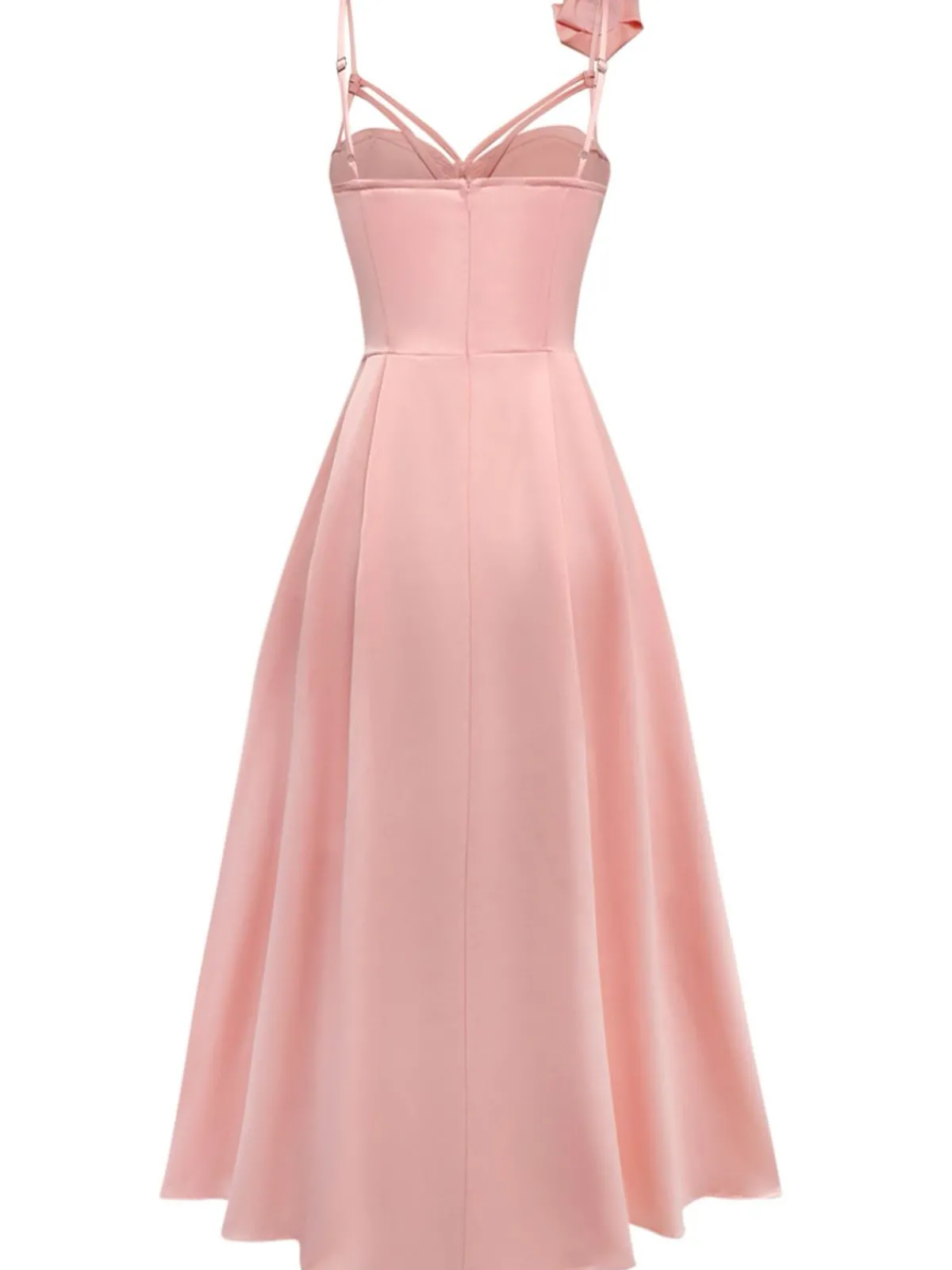 Outlet Retro Stage 1930s Solid 3D Floral Hollow Out Slip Dress