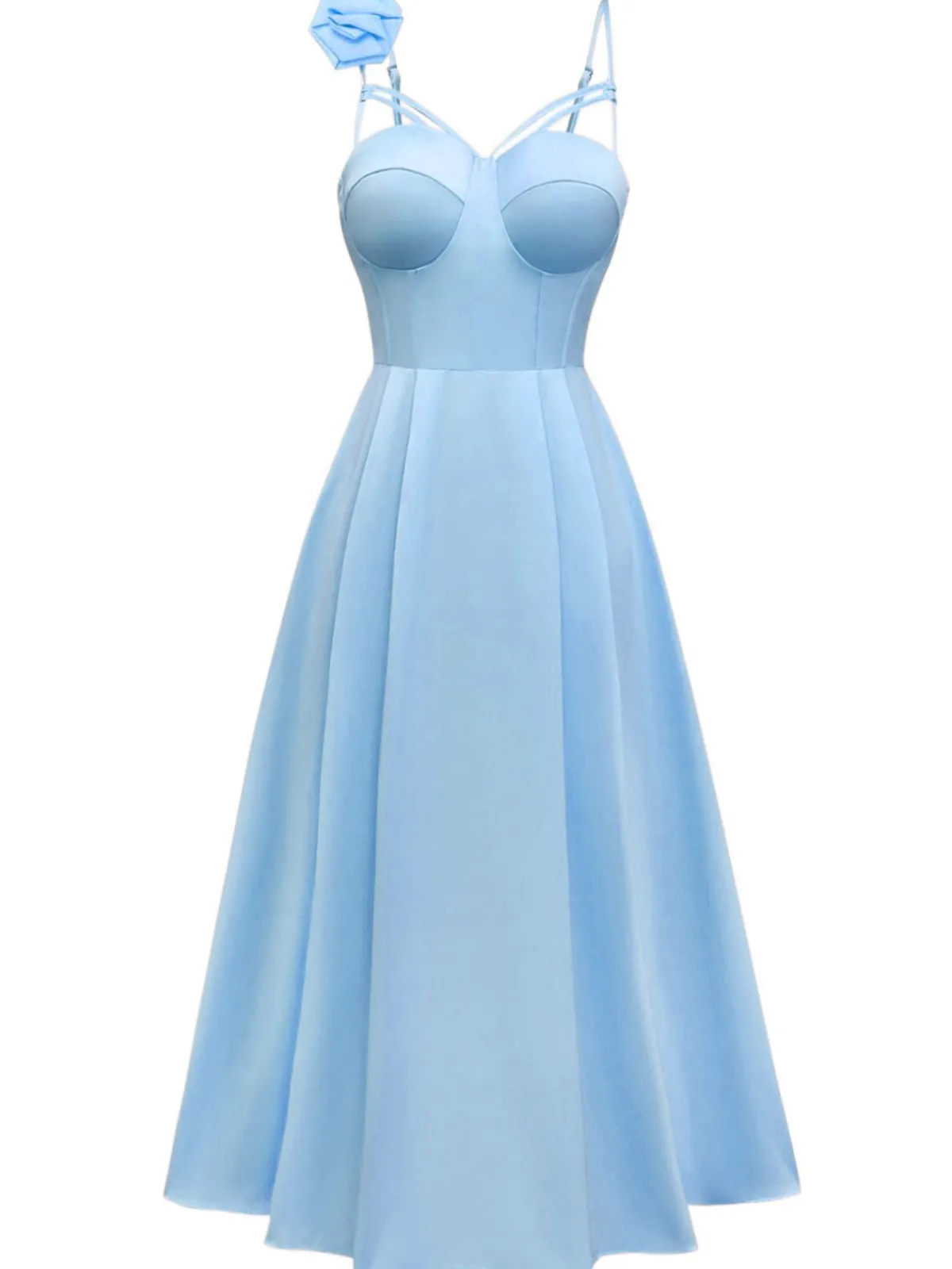 Outlet Retro Stage 1930s Solid 3D Floral Hollow Out Slip Dress