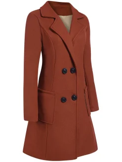 Clearance Retro Stage 1950s Solid Double Breasted Lapel Skater Coat