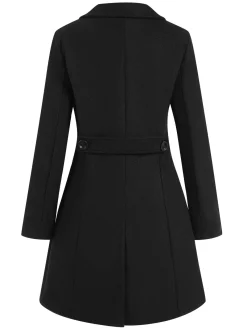 Clearance Retro Stage 1950s Solid Double Breasted Lapel Skater Coat