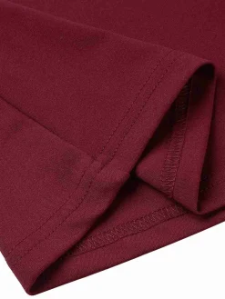 Online Retro Stage 1940s Solid Double Sleeves V-Neck Dress