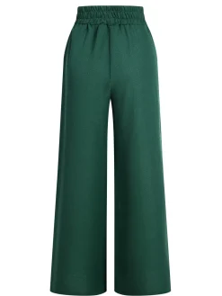 Clearance Retro Stage 1940s Solid Elastic Waist Loose Pants