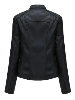 New Retro Stage 1960s Solid Faux Leather Motorcycle Jacket