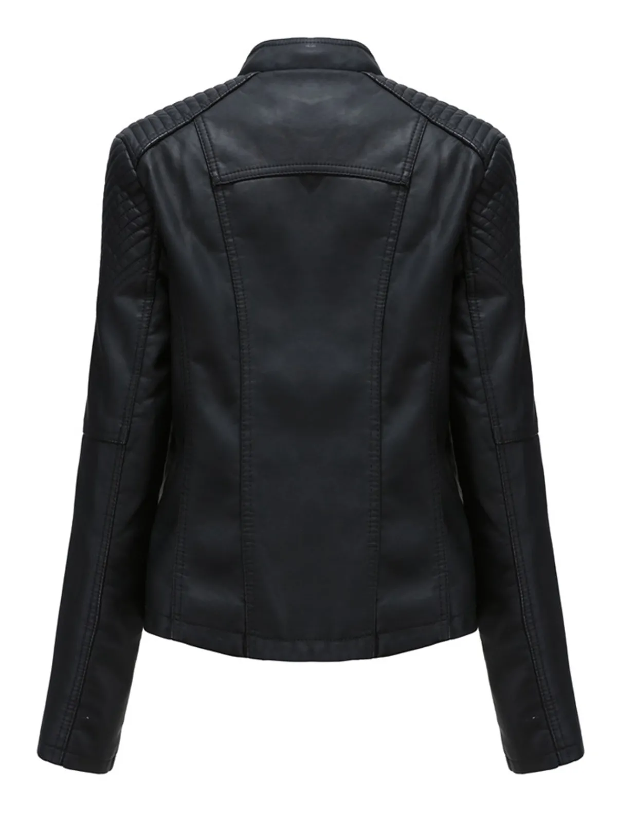 New Retro Stage 1960s Solid Faux Leather Motorcycle Jacket