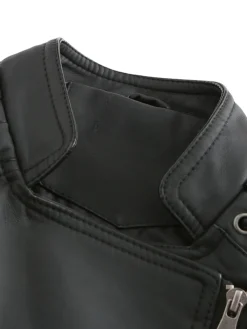 New Retro Stage 1960s Solid Faux Leather Motorcycle Jacket