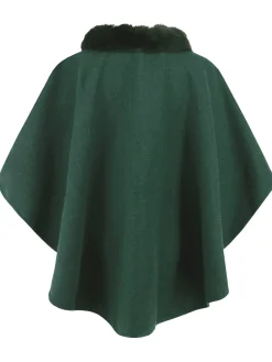 Online Retro Stage 1950s Solid Furry Batwing Coat