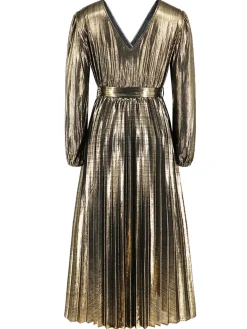 New Retro Stage 1940s Solid Glossy V-Neck Shift Dress