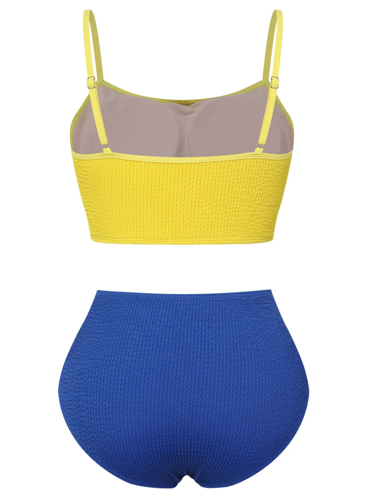 New Retro Stage 1950s Solid High Rise Strap Swimsuit