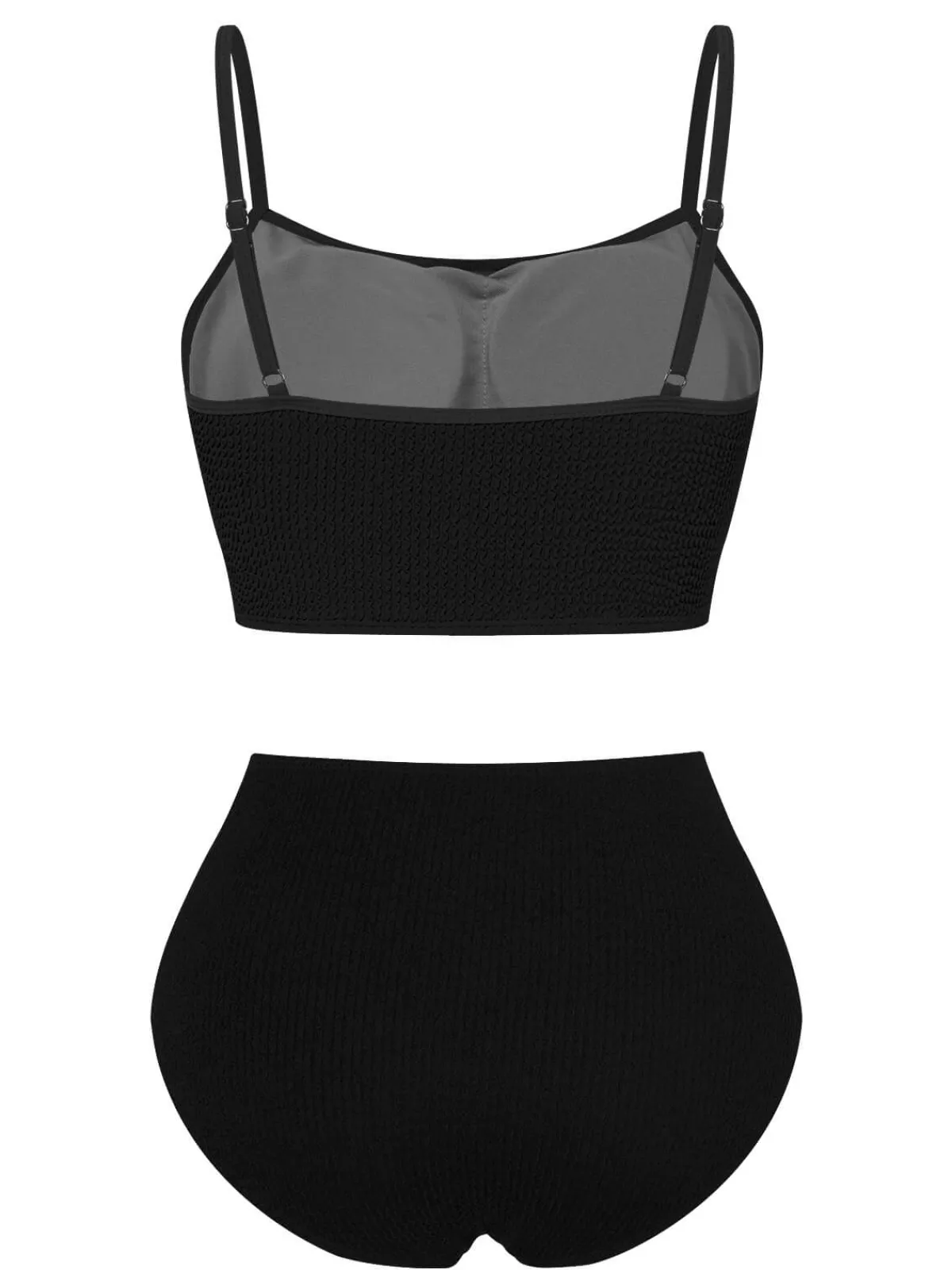 New Retro Stage 1950s Solid High Rise Strap Swimsuit