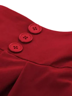 Sale Retro Stage 1940s Solid High-Waist Pleated Skirt