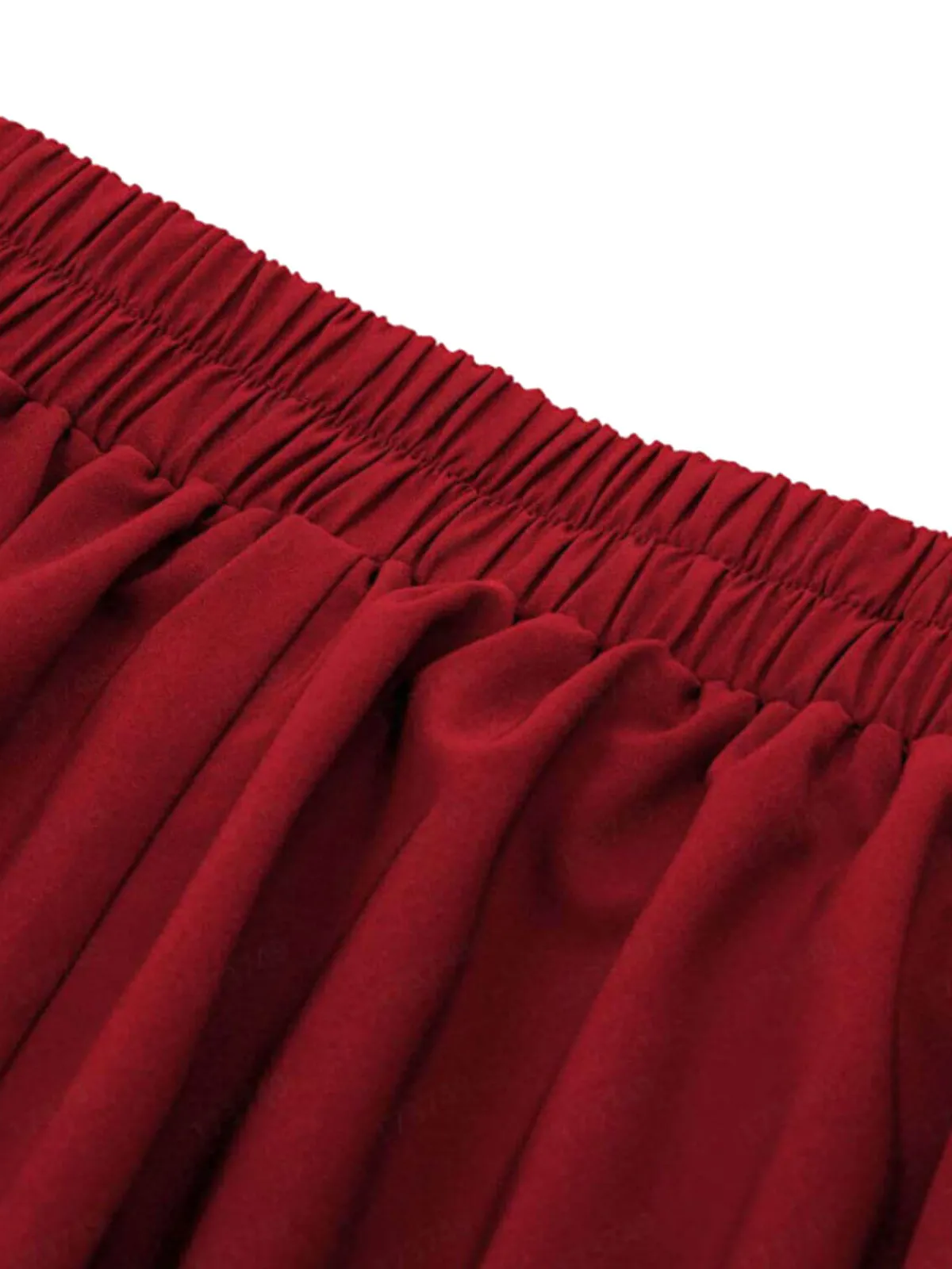 Sale Retro Stage 1940s Solid High-Waist Pleated Skirt