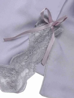 Fashion Retro Stage 1950s Solid Lace Trimmed Straps Sleepwear