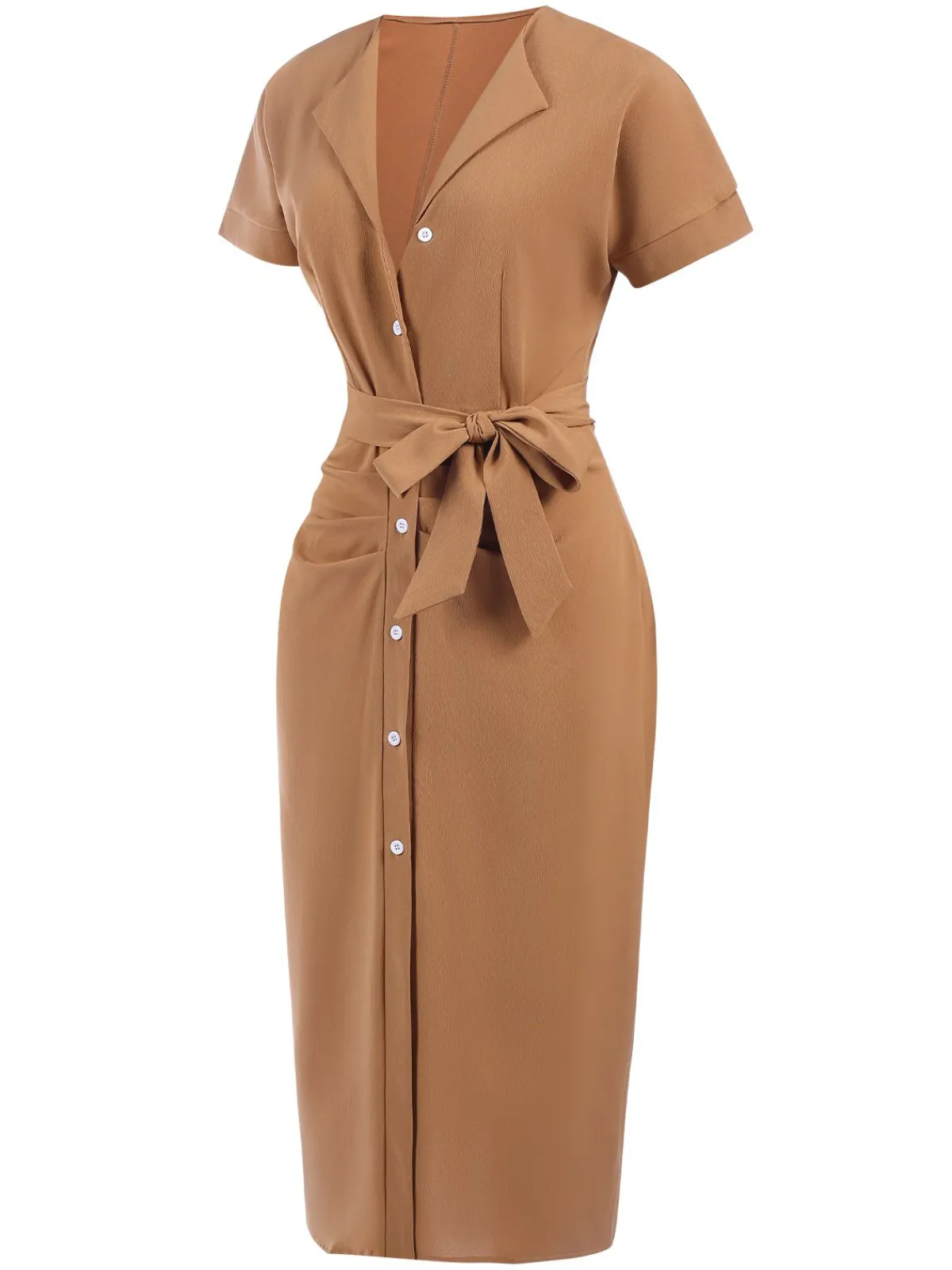 Hot Retro Stage 1960s Solid Lace-Up Pencil Dress
