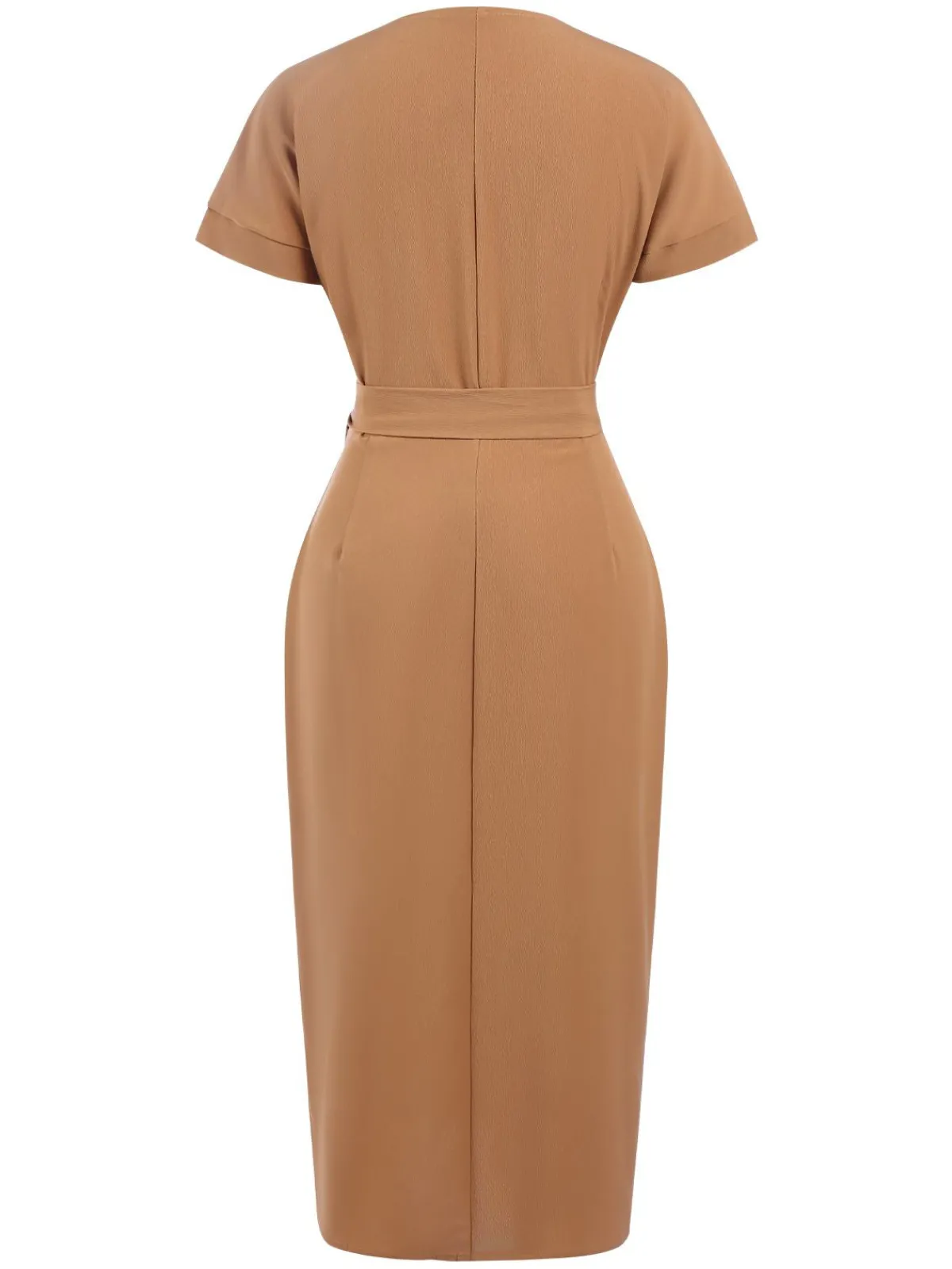 Hot Retro Stage 1960s Solid Lace-Up Pencil Dress