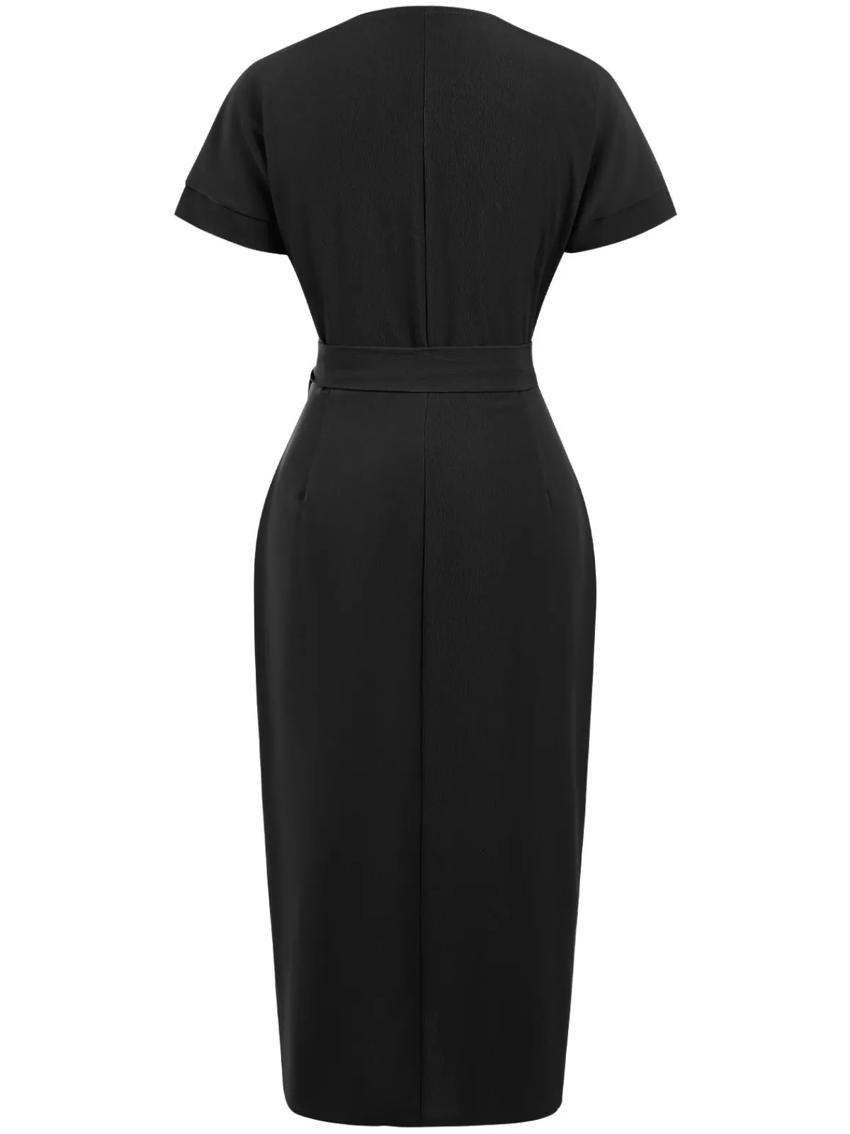 Hot Retro Stage 1960s Solid Lace-Up Pencil Dress