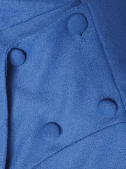 Online Retro Stage 1960s Solid Lantern Sleeves Wide Lapel Coat