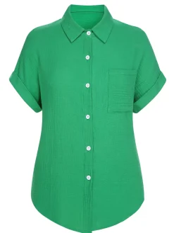 Clearance Retro Stage 1950s Solid Lapel Button-Down Blouse