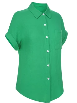 Clearance Retro Stage 1950s Solid Lapel Button-Down Blouse