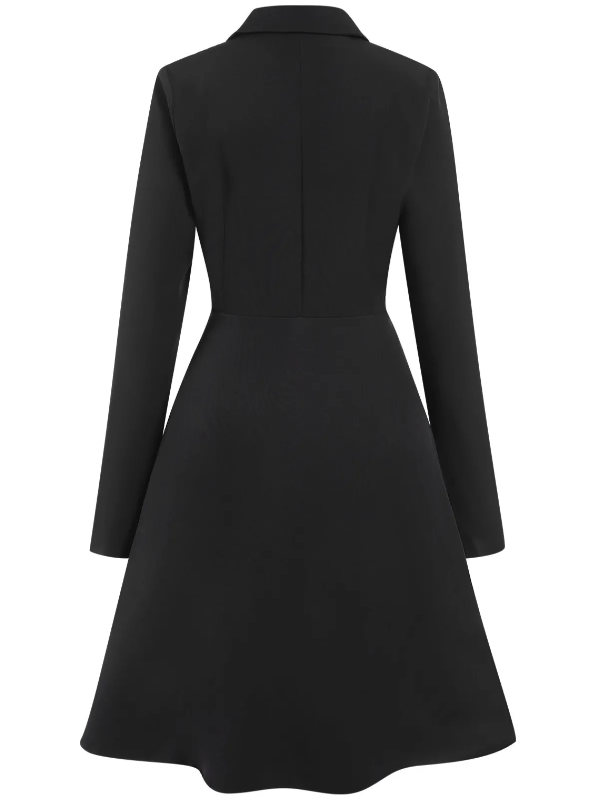 New Retro Stage 1950s Solid Lapel Double Breasted Trench Coat