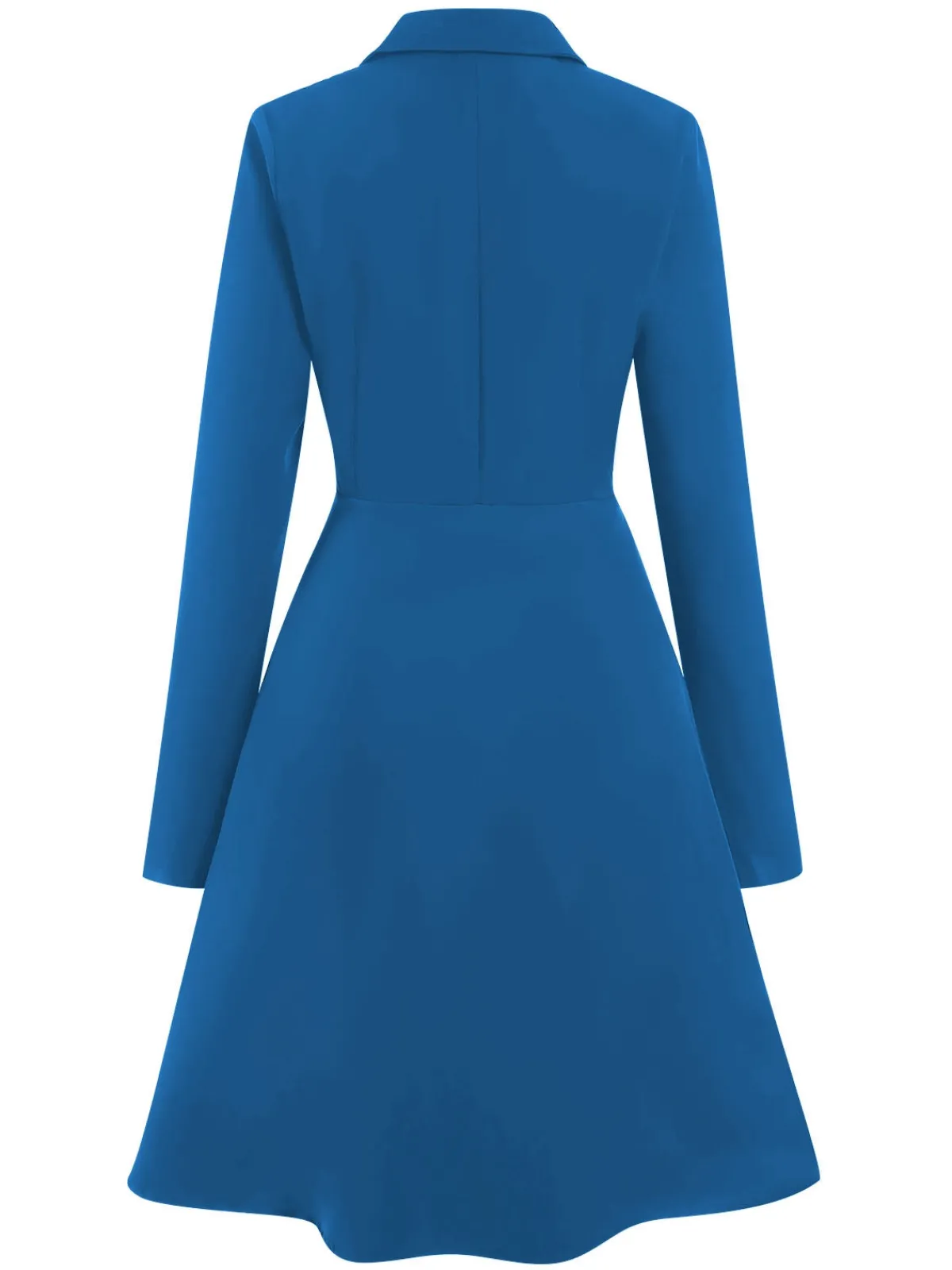 New Retro Stage 1950s Solid Lapel Double Breasted Trench Coat