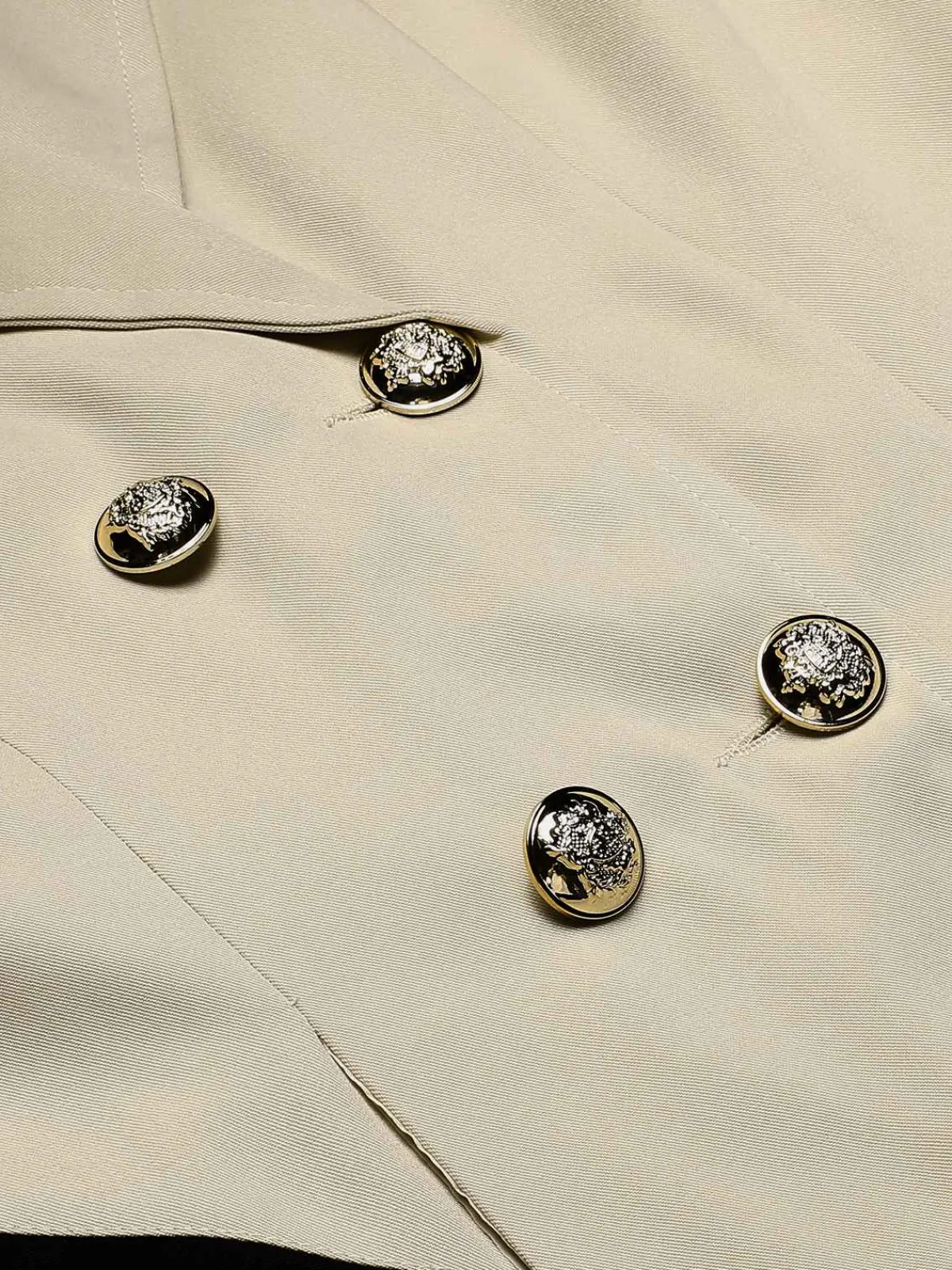 Online Retro Stage 1970s Solid Lapel Double-Breasted Coat