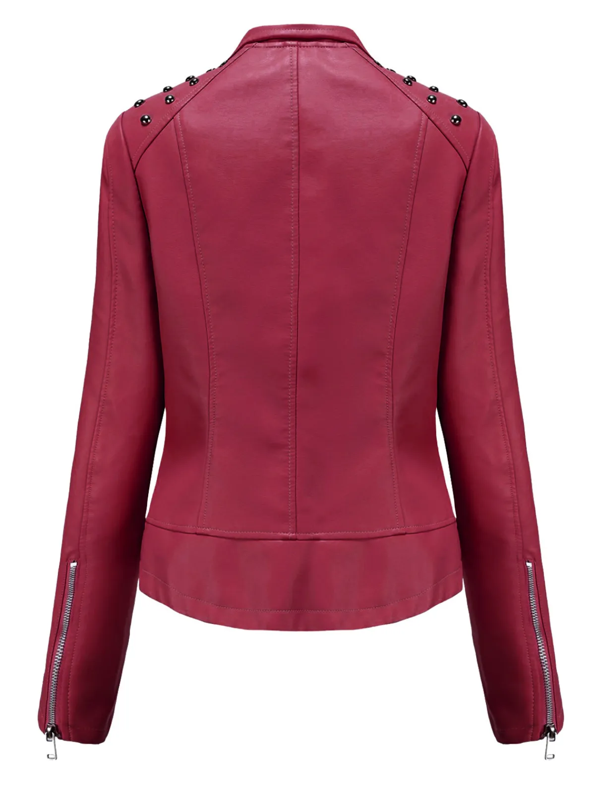 Sale Retro Stage 1980s Solid Lapel Leather Jacket