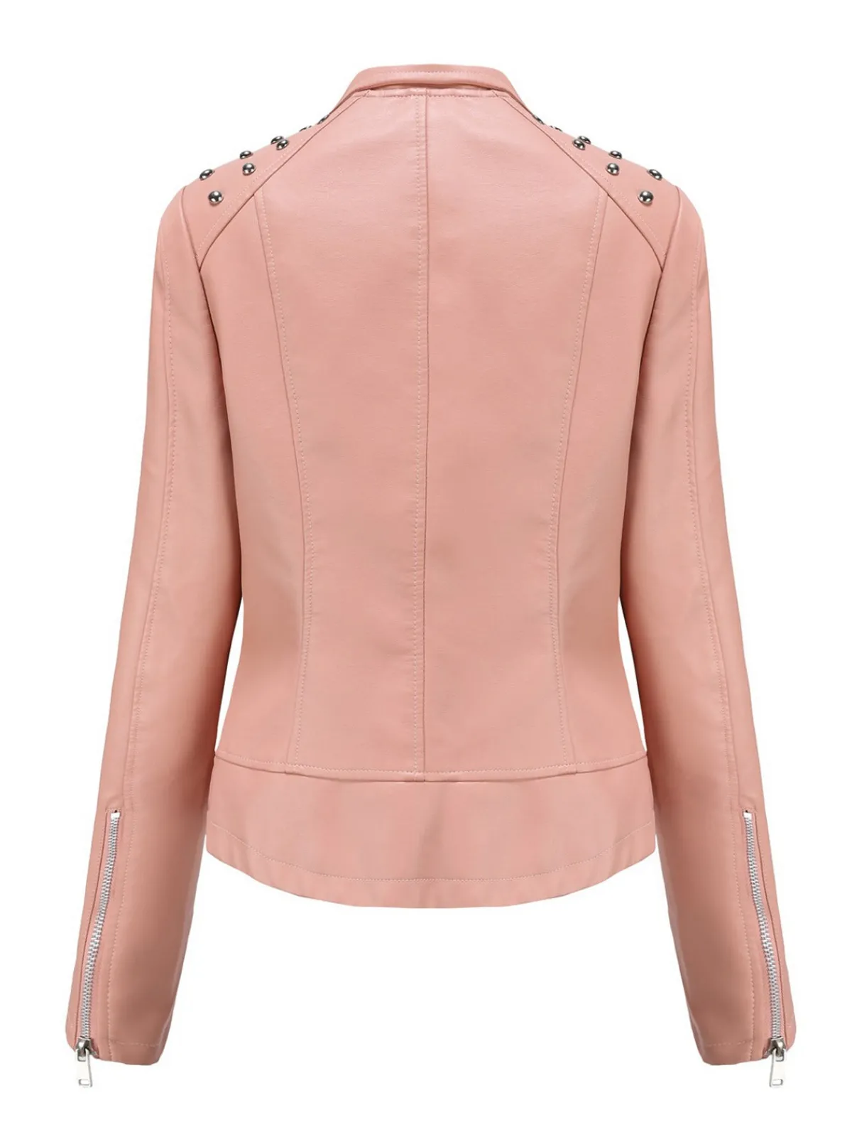 Sale Retro Stage 1980s Solid Lapel Leather Jacket