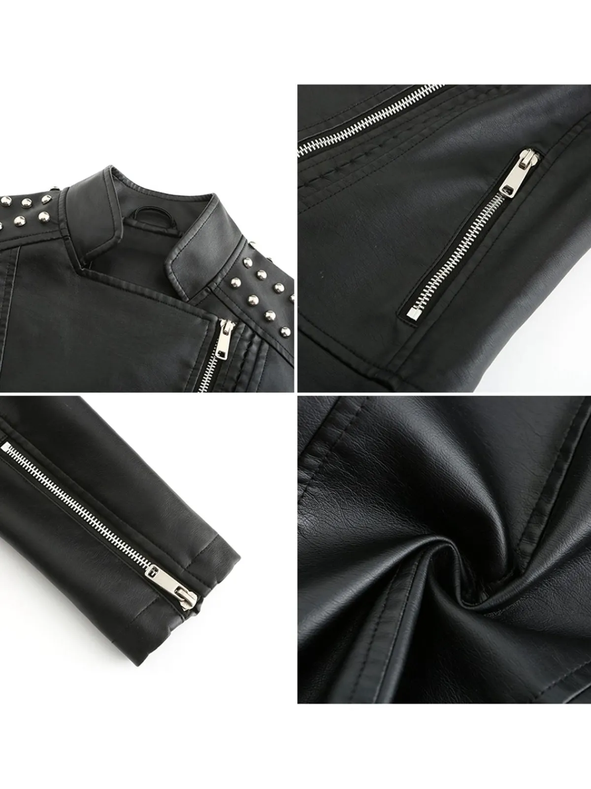 Sale Retro Stage 1980s Solid Lapel Leather Jacket