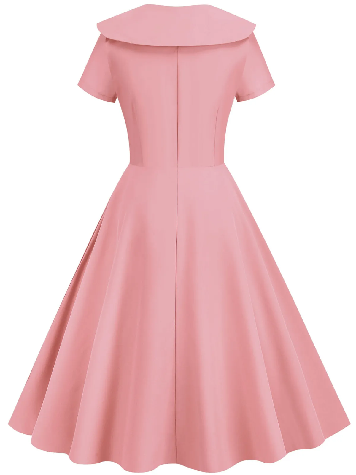 Clearance Retro Stage 1950s Solid Lapel Swing Dress