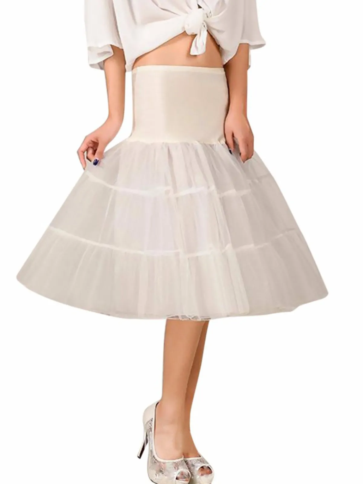 Best Retro Stage 1950s Solid Petticoat Underskirt