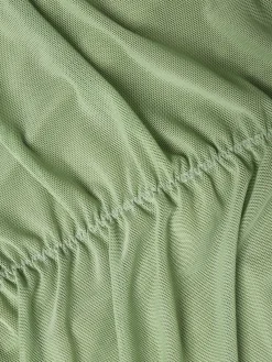 Discount Retro Stage 1930s Solid Pleated Wide Strap Fishtail Dress