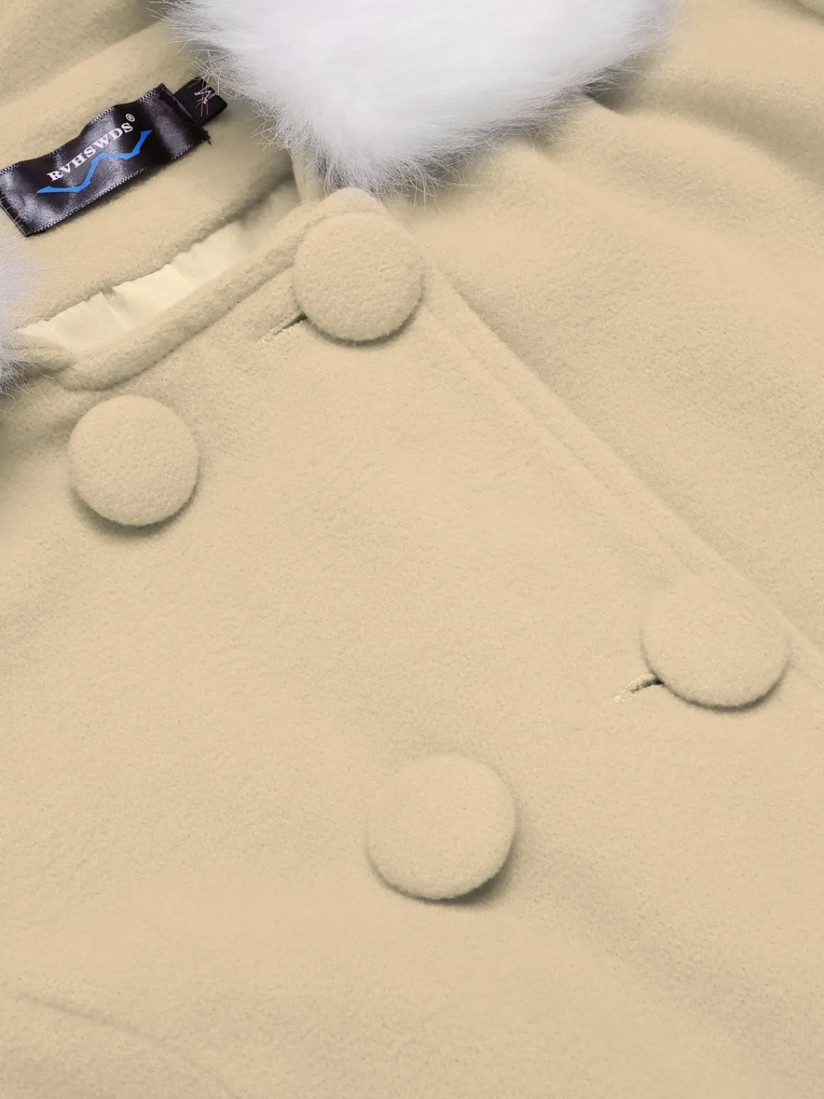 Discount Retro Stage 1940s Solid Removable Fur Collar Dress Coat