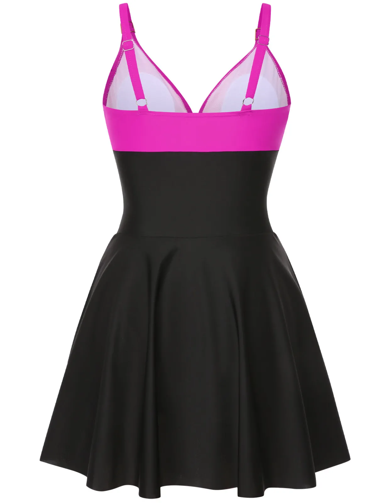 Clearance Retro Stage 1940s Solid Ruffle Patchwork Twist Swimdress