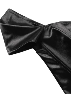 Hot Retro Stage 1930s Solid Satin Herringbone Court Style Top