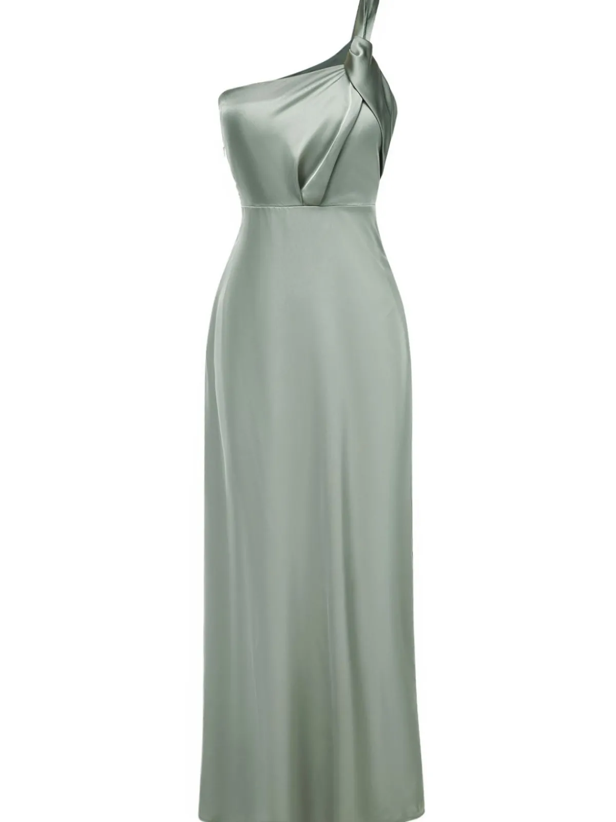 Outlet Retro Stage 1940s Solid Satin One-Shoulder Dress