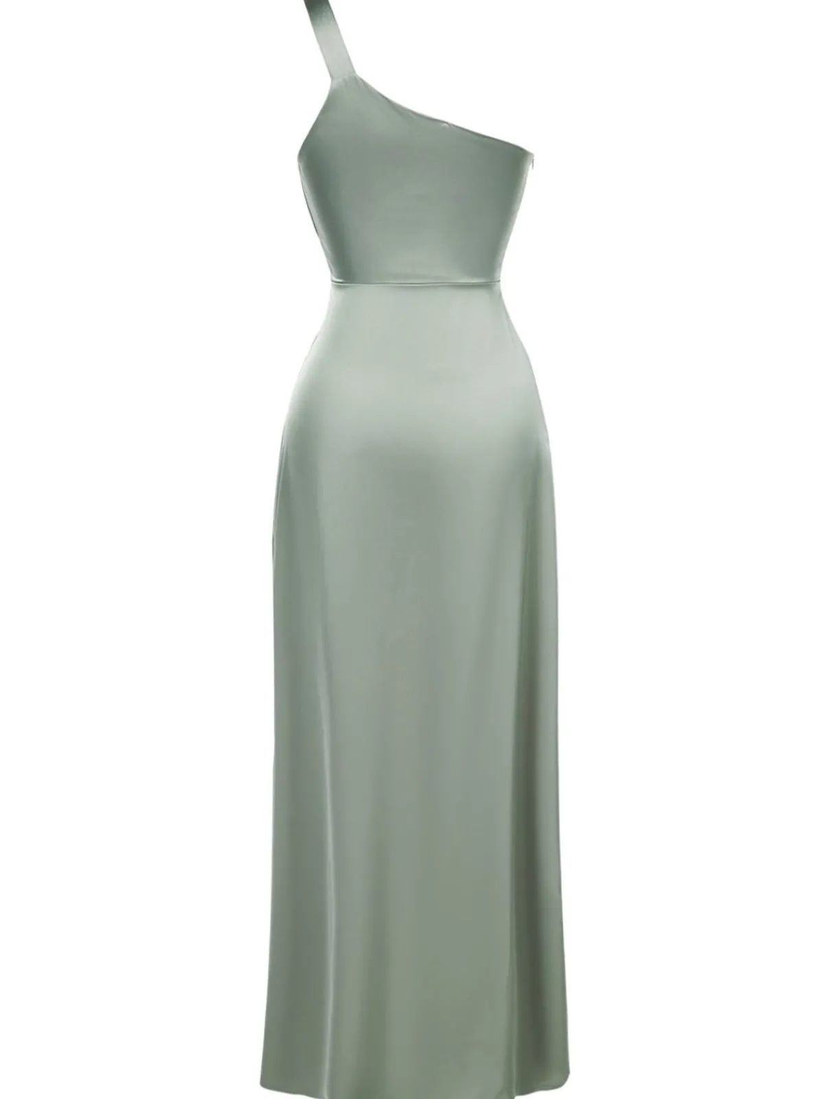 Outlet Retro Stage 1940s Solid Satin One-Shoulder Dress