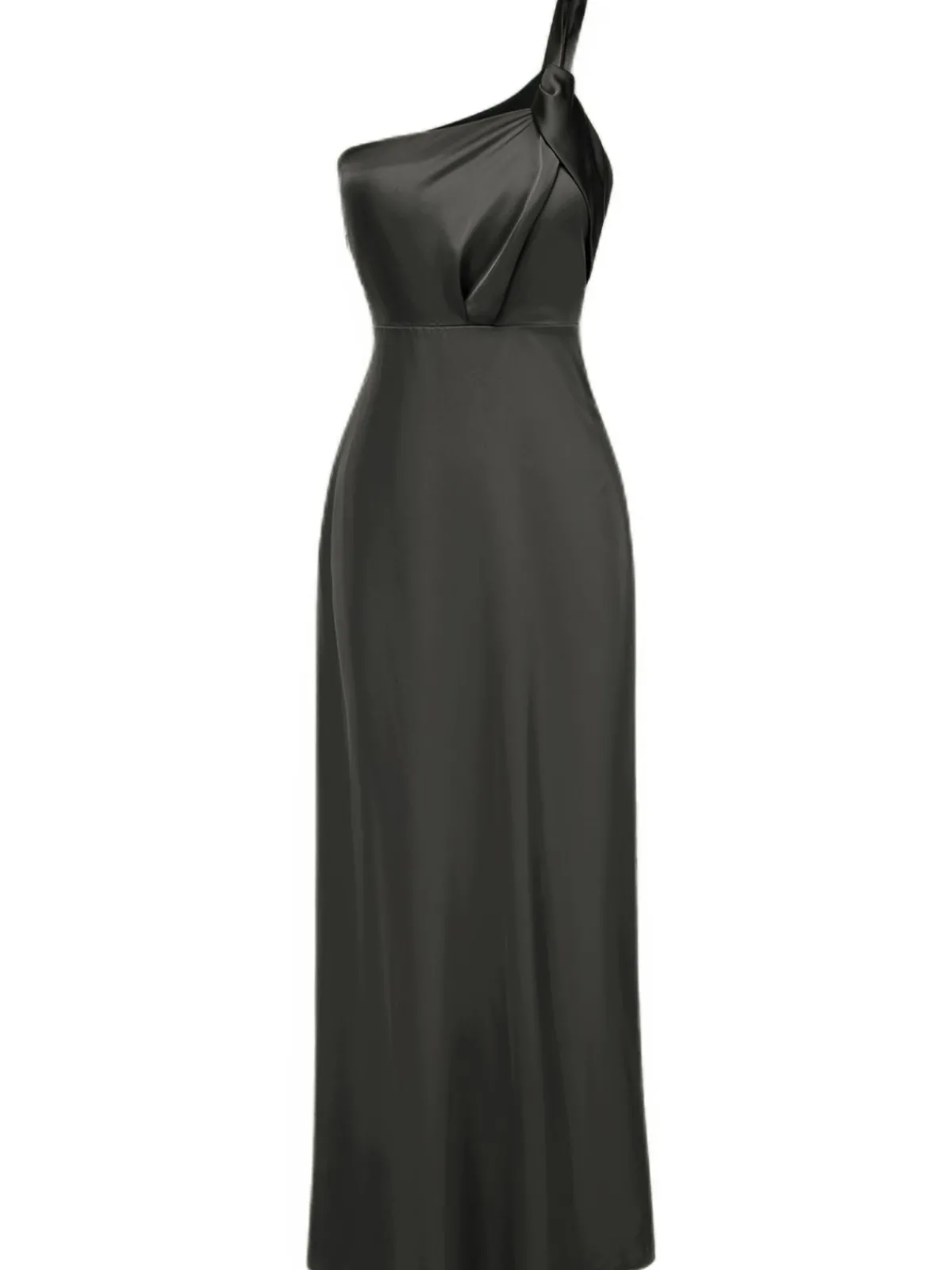 Outlet Retro Stage 1940s Solid Satin One-Shoulder Dress