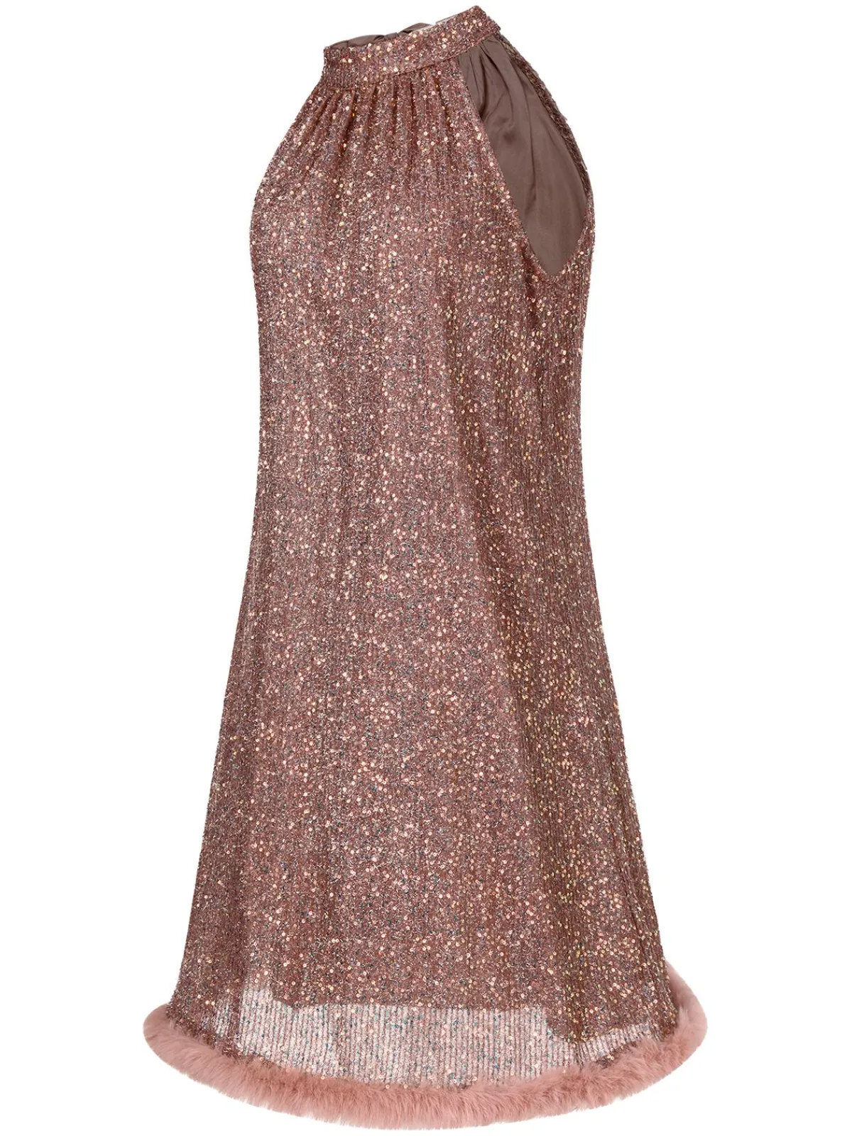 Best Retro Stage 1950s Solid Sequined Raw Edge Dress