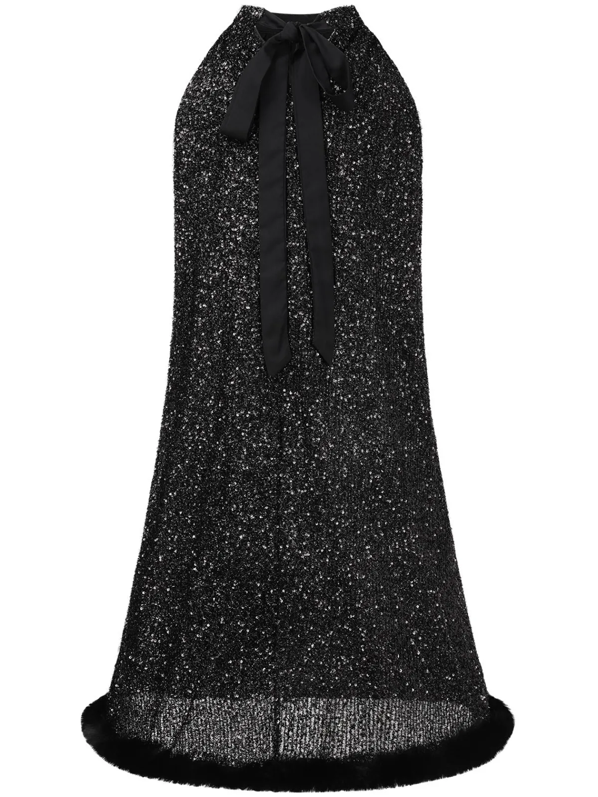 Best Retro Stage 1950s Solid Sequined Raw Edge Dress
