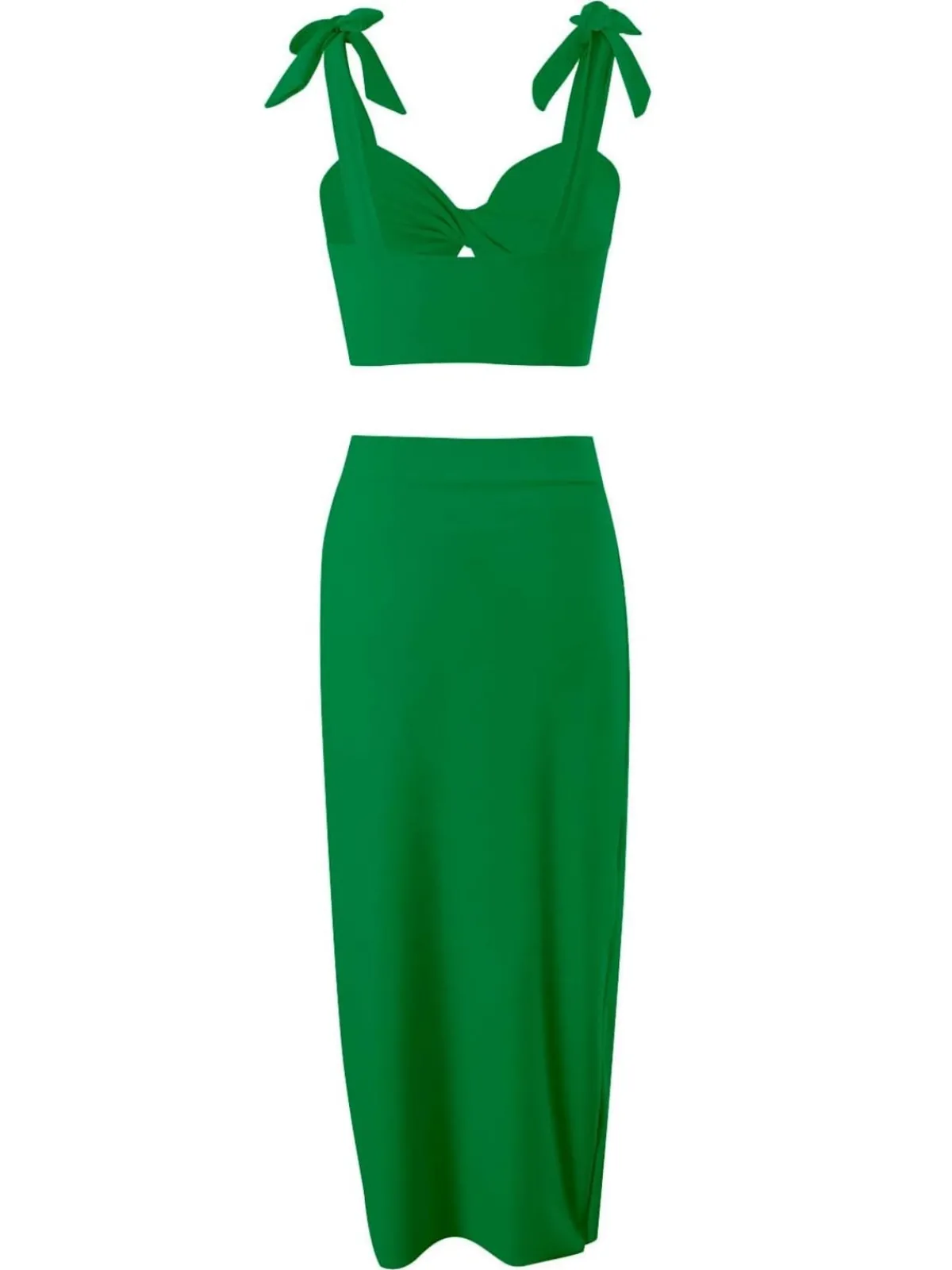 Best Retro Stage 1940s Solid Shoulder Tie Hollow Swimsuit & Cove-Up