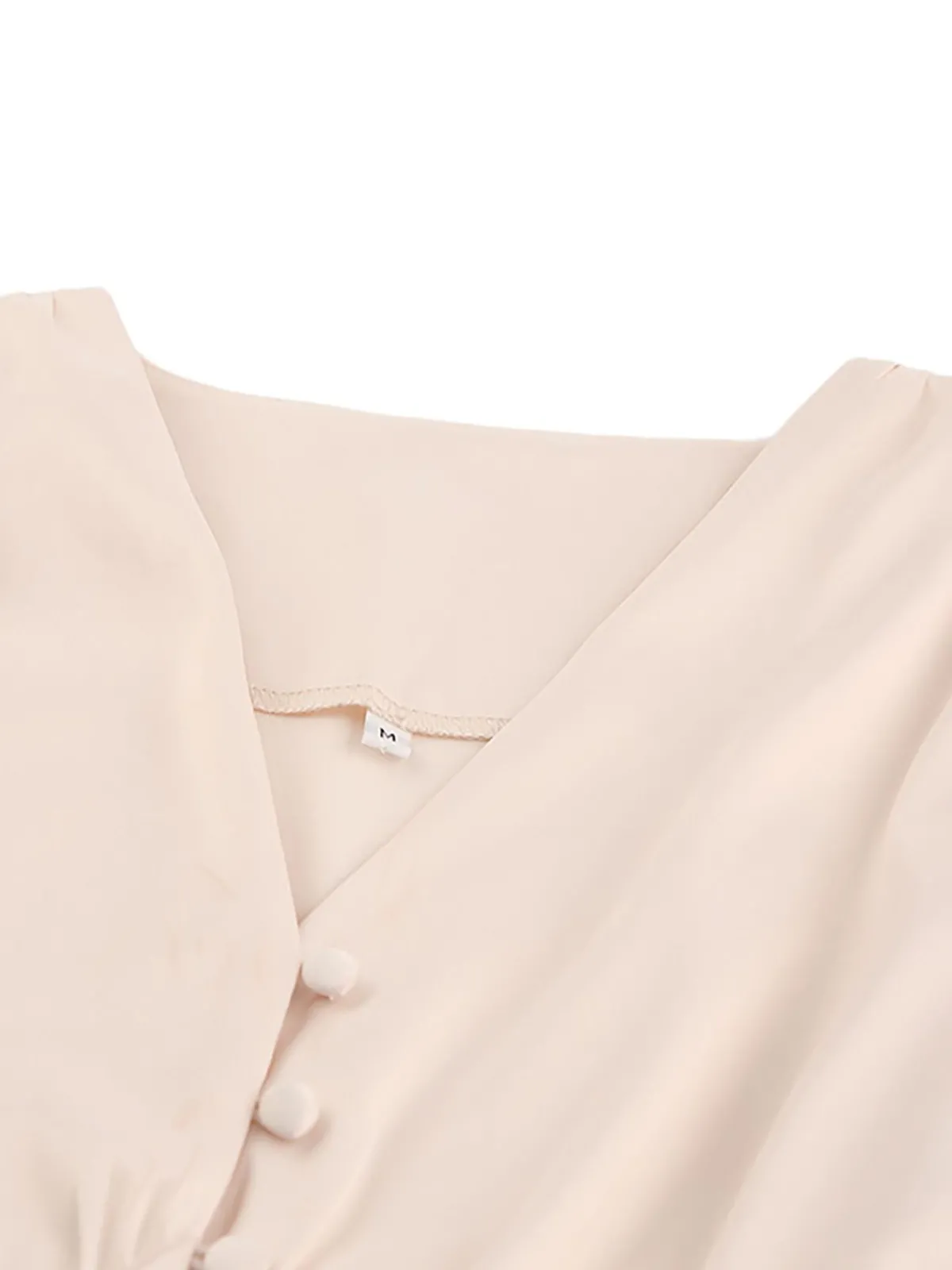 Hot Retro Stage 1940s Solid Silk Buttoned Tea Dress