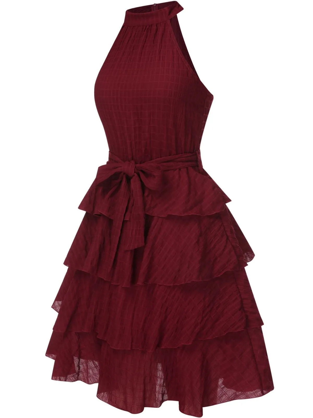 Discount Retro Stage 1950s Solid Sleeveless Belt Tutu Dress