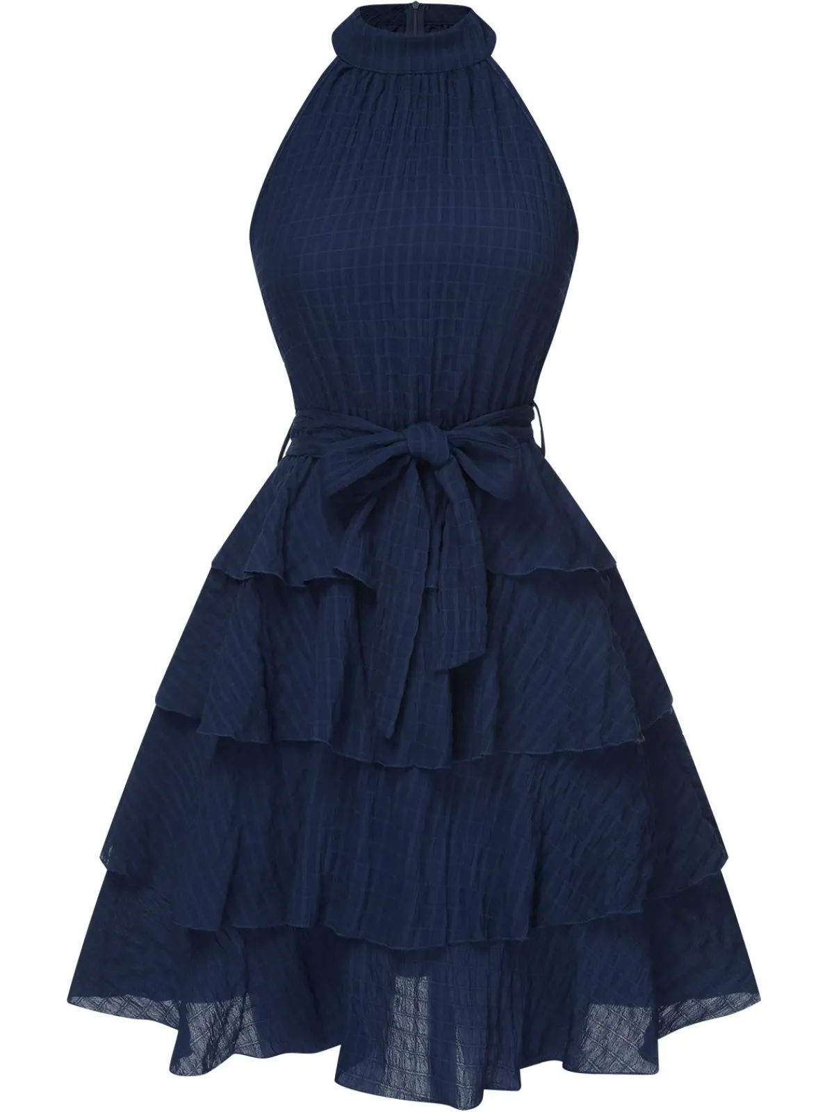 Discount Retro Stage 1950s Solid Sleeveless Belt Tutu Dress