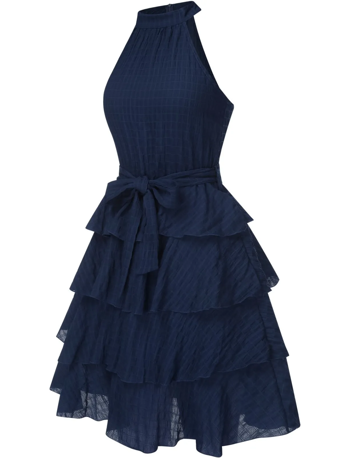 Discount Retro Stage 1950s Solid Sleeveless Belt Tutu Dress