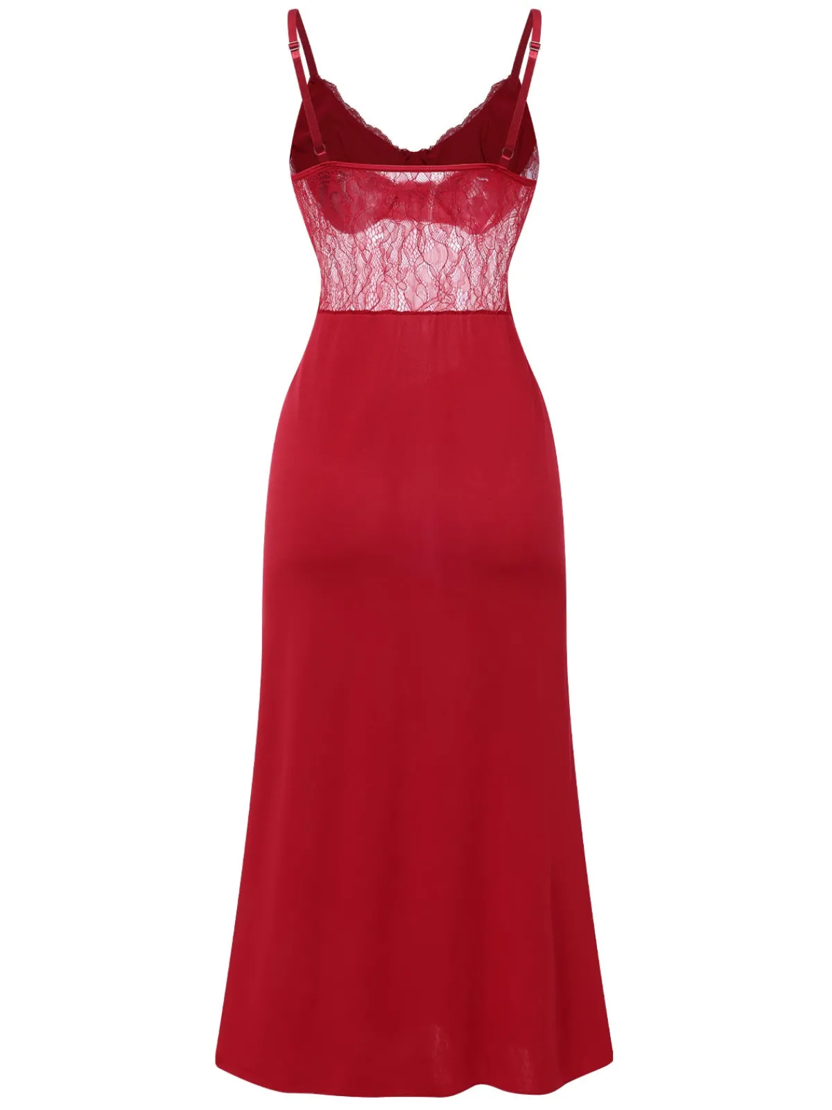 Sale Retro Stage 1930s Solid Spaghetti Strap Lace Chiffon Nightdress